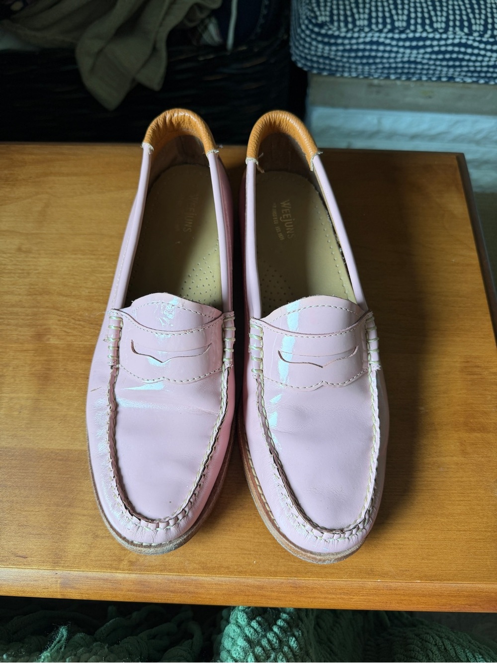 G.H. Bass & Co. Pink Patent Leather Penny Loafers